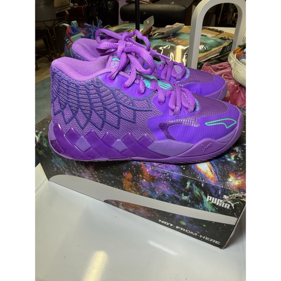 PUMA Other - PUMA Melo MB.01 Youth Purple Glimmer Basketball Shoes Size 4